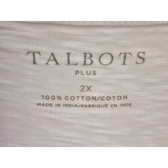 Talbots 100% Cotton Relaxed Fit V Neck Pullover Flutter Sleeve Top Size 2X EUC - Picture 7 of 7